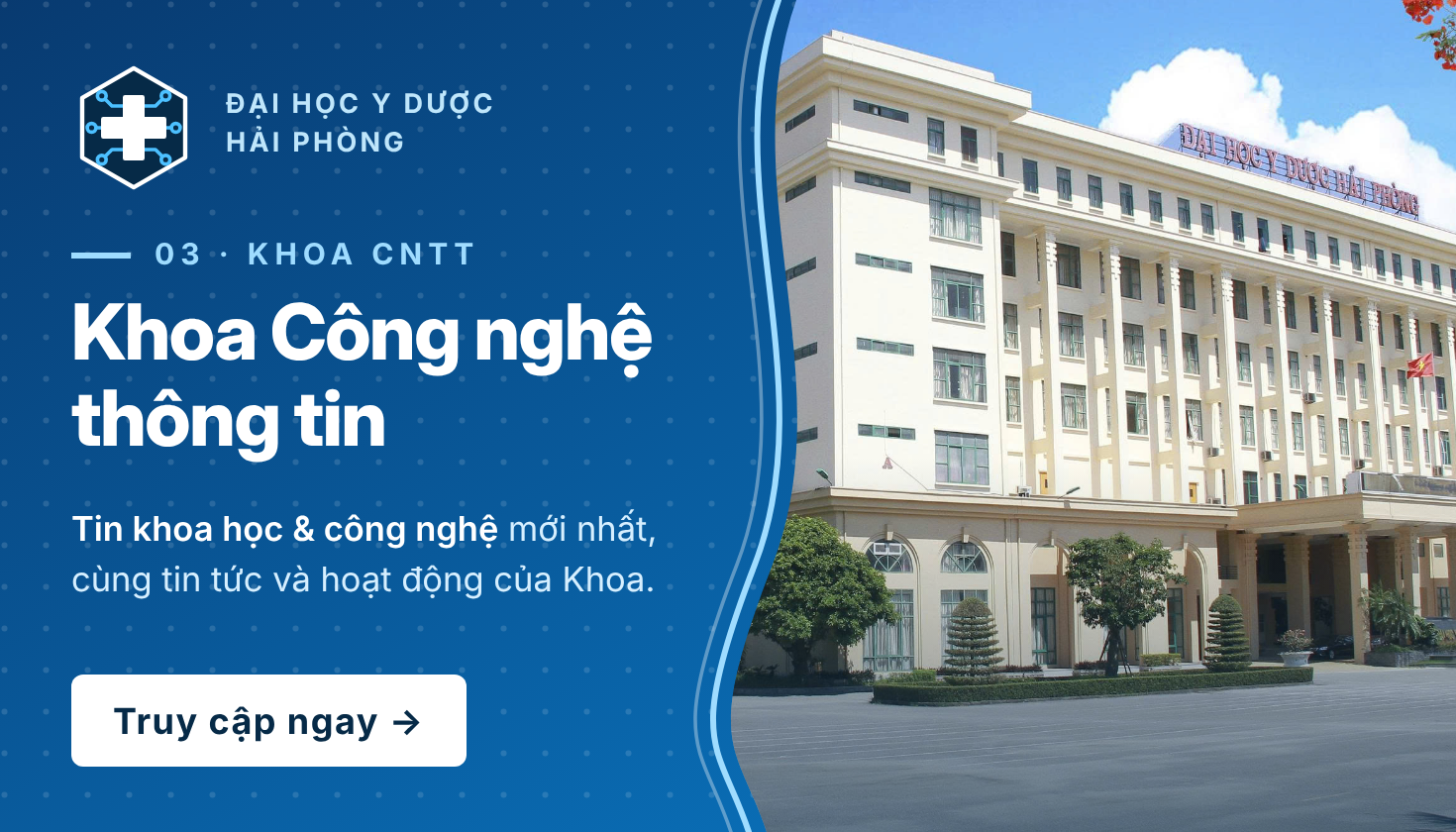Khoa Công nghệ thông tin – Trường Đại học Y Dược Hải Phòng thử nghiệm giao diện trang thông tin mới